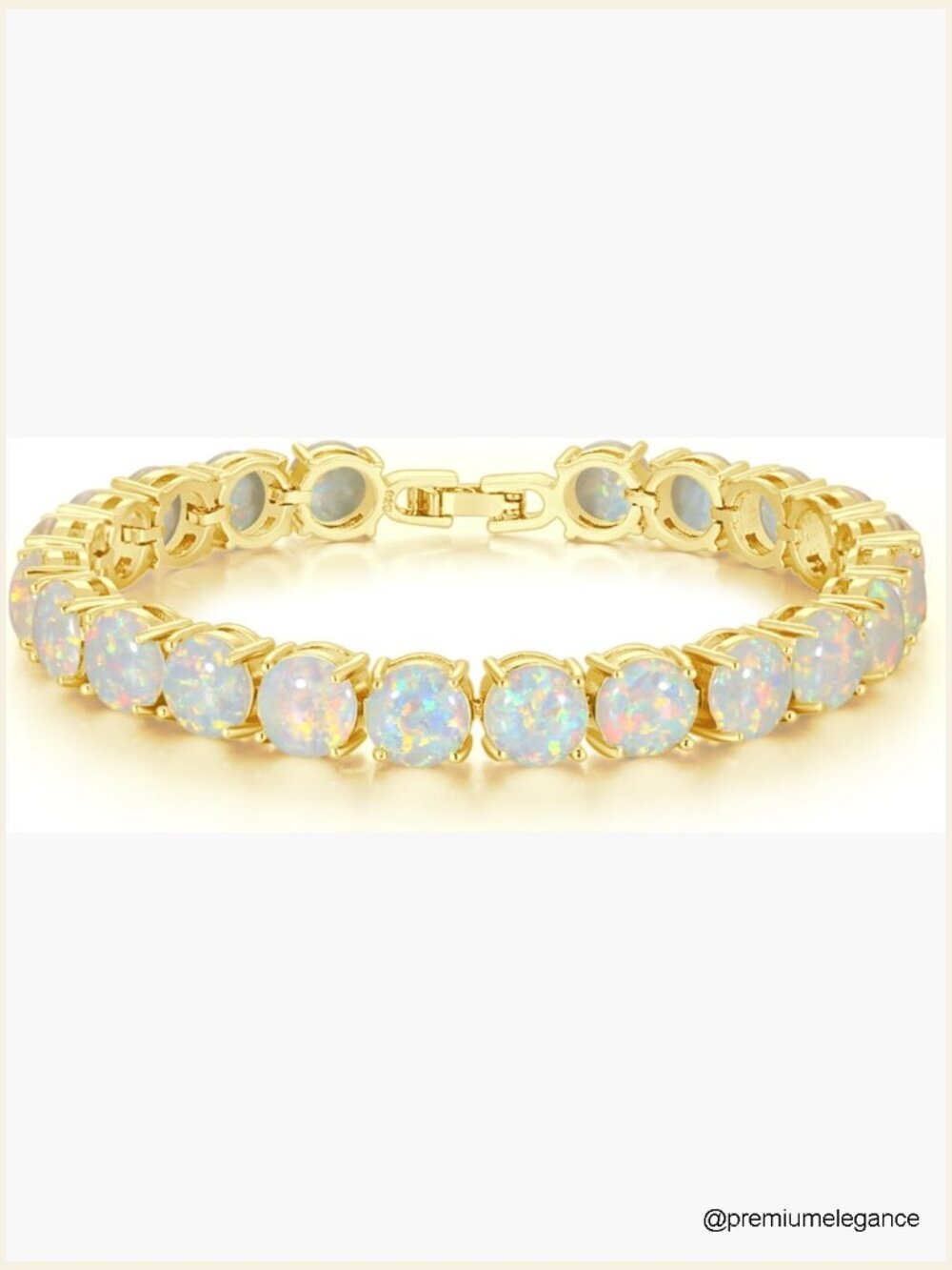 18K White Gold Plated Opal & Crystal Tennis Bracelet